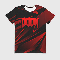 Футболка женская Doom - красная абстракция, цвет: 3D-принт