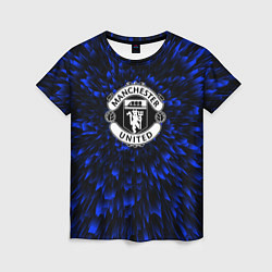 Футболка женская Manchester United blue energy, цвет: 3D-принт