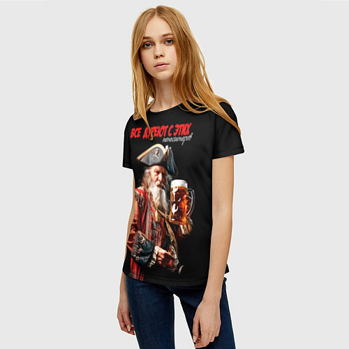 Женская футболка Все дуреют с этих пенсионеров / 3D-принт – фото 3