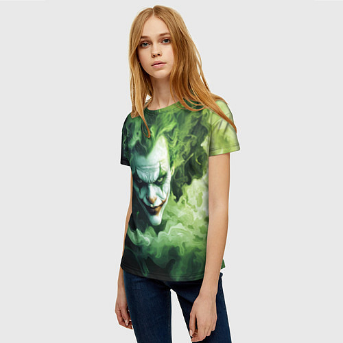 Женская футболка Джокер зеленый дым / 3D-принт – фото 3