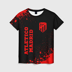Футболка женская Atletico Madrid - red gradient вертикально, цвет: 3D-принт