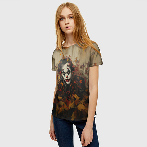Женская футболка Джокер - депрессивная осень / 3D-принт – фото 3