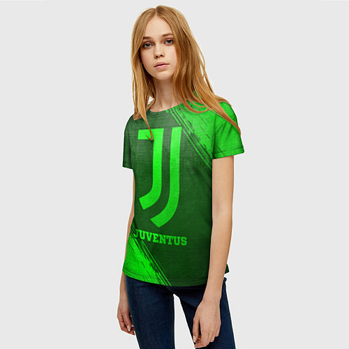 Женская футболка Juventus - green gradient / 3D-принт – фото 3