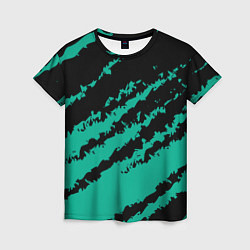 Футболка женская The color is black and turquoise, цвет: 3D-принт