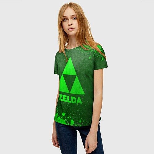 Женская футболка Zelda - green gradient / 3D-принт – фото 3