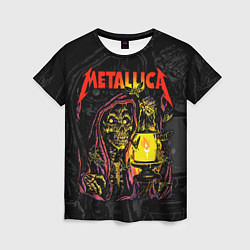 Футболка женская Metallica - skeleton with a lantern, цвет: 3D-принт