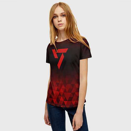 Женская футболка Seventeen red poly / 3D-принт – фото 3