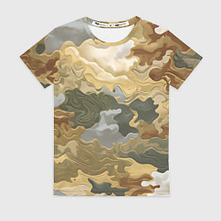 Футболка женская Золотистый камуфляж, цвет: 3D-принт