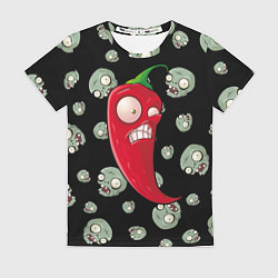 Футболка женская Перчик из игры растения против зомби, цвет: 3D-принт