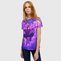 Футболка женская Человек-паук на фоне облаков, цвет: 3D-принт — фото 2