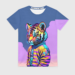Футболка женская Cool tiger cub - pop art, цвет: 3D-принт