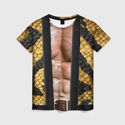 Футболка женская Накаченное мужское тело в змеином наряде, цвет: 3D-принт