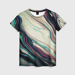 Футболка женская Абстракция тёмные краски с текстурой, цвет: 3D-принт