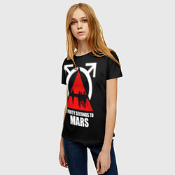Футболка женская 30 Seconds to Mars - poster, цвет: 3D-принт — фото 2
