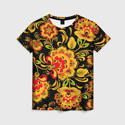 Женская футболка Хохлома - роспись