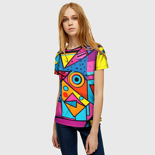 Женская футболка Кислая геометрия / 3D-принт – фото 3
