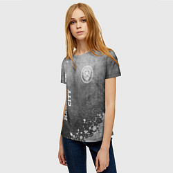 Футболка женская Manchester City - grey gradient вертикально, цвет: 3D-принт — фото 2