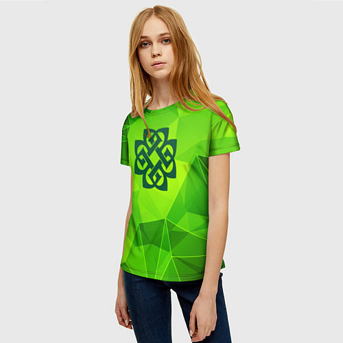 Женская футболка Breaking Benjamin green poly / 3D-принт – фото 3