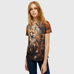Футболка женская Лис в лесной чаще, цвет: 3D-принт — фото 2