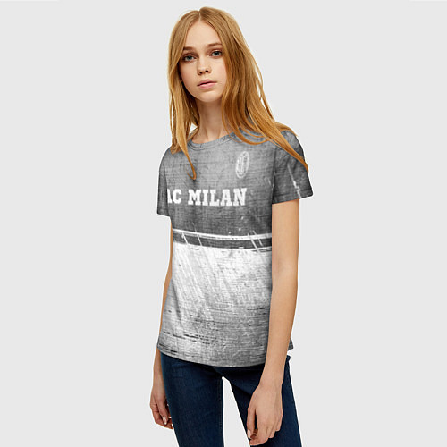 Женская футболка AC Milan - grey gradient посередине / 3D-принт – фото 3