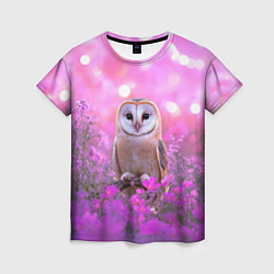 Футболка женская Сова на блестящем фоне, цвет: 3D-принт