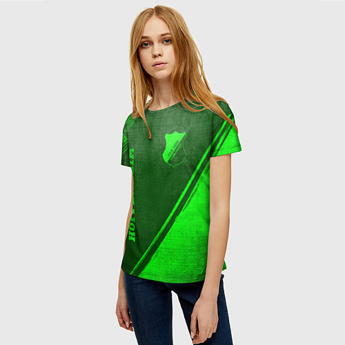Женская футболка Hoffenheim - green gradient вертикально / 3D-принт – фото 3