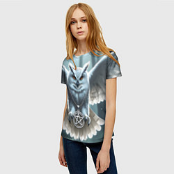 Футболка женская Лес и белая сова, цвет: 3D-принт — фото 2