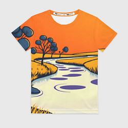 Футболка женская Арт с фантастическим пейзажем, цвет: 3D-принт