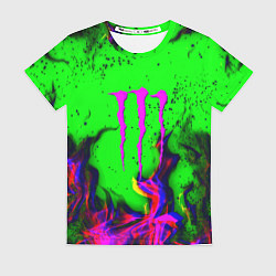 Женская футболка Monster Energy flame