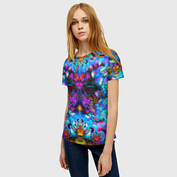 Футболка женская Абстракция стекло узор, цвет: 3D-принт — фото 2