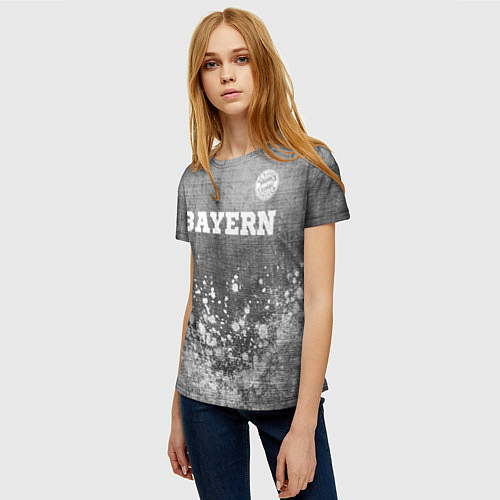 Женская футболка Bayern - grey gradient посередине / 3D-принт – фото 3