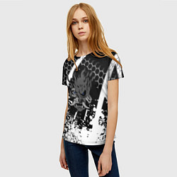 Футболка женская Samurai соты краски, цвет: 3D-принт — фото 2