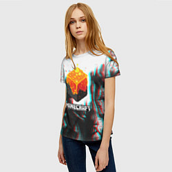 Футболка женская Minecraft glitch, цвет: 3D-принт — фото 2