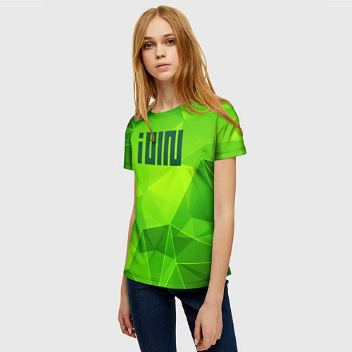 Женская футболка Gidle green poly / 3D-принт – фото 3