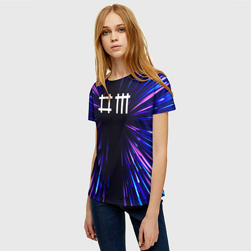 Женская футболка Depeche Mode neon energy / 3D-принт – фото 3