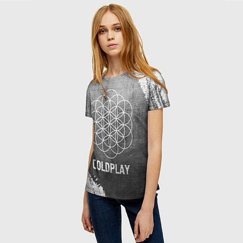 Женская футболка Coldplay - grey gradient / 3D-принт – фото 3