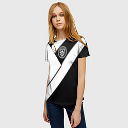Футболка женская Манчестер Юнайтед геометрия, цвет: 3D-принт — фото 2