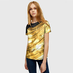 Футболка женская Золотой текстурный фон, цвет: 3D-принт — фото 2