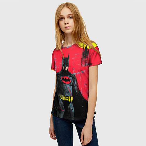 Женская футболка Бэтмен красками / 3D-принт – фото 3