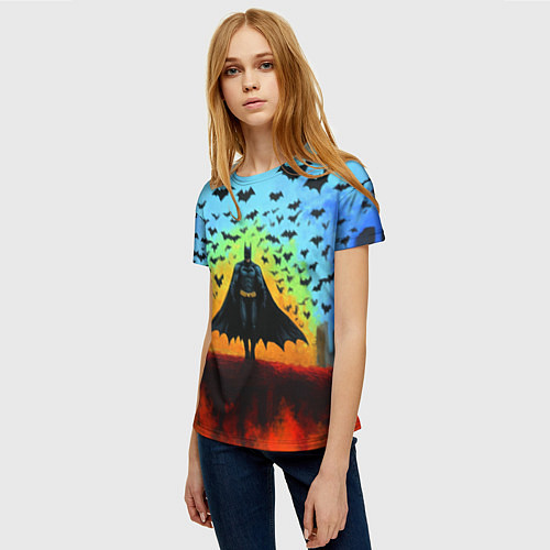 Женская футболка Бэтмен и летучие мыши / 3D-принт – фото 3