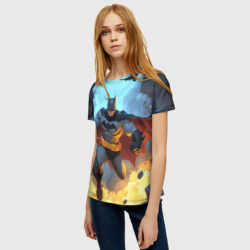 Женская футболка Бэтмен в прыжке / 3D-принт – фото 3