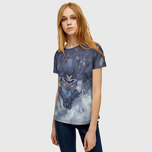 Женская футболка Бэтмен на фоне снегопада / 3D-принт – фото 3
