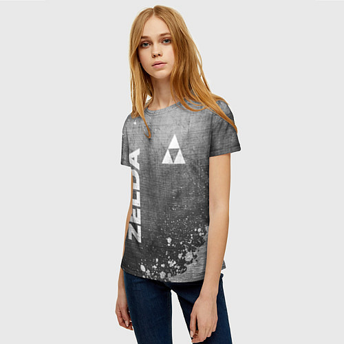 Женская футболка Zelda - grey gradient вертикально / 3D-принт – фото 3