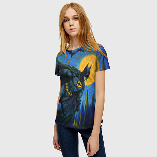 Женская футболка Бэтмен в стиле Ван-Гога / 3D-принт – фото 3