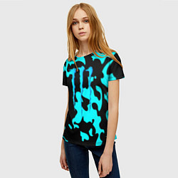 Футболка женская Monster energy камуфляж голубой, цвет: 3D-принт — фото 2
