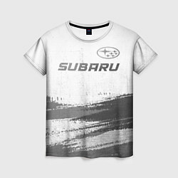 Футболка женская Subaru - white gradient посередине, цвет: 3D-принт