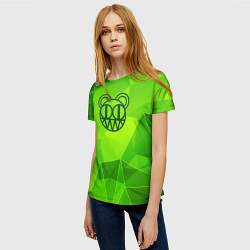 Женская футболка Radiohead green poly / 3D-принт – фото 3