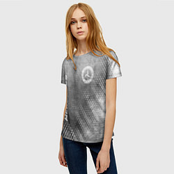 Футболка женская Mercedes - grey gradient вертикально, цвет: 3D-принт — фото 2