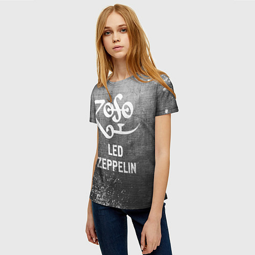 Женская футболка Led Zeppelin - grey gradient / 3D-принт – фото 3