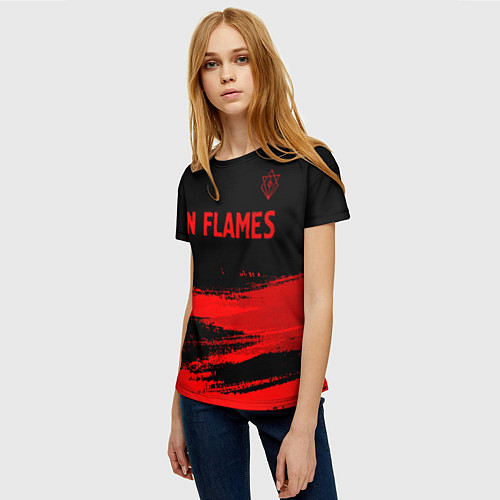 Женская футболка In Flames - red gradient посередине / 3D-принт – фото 3